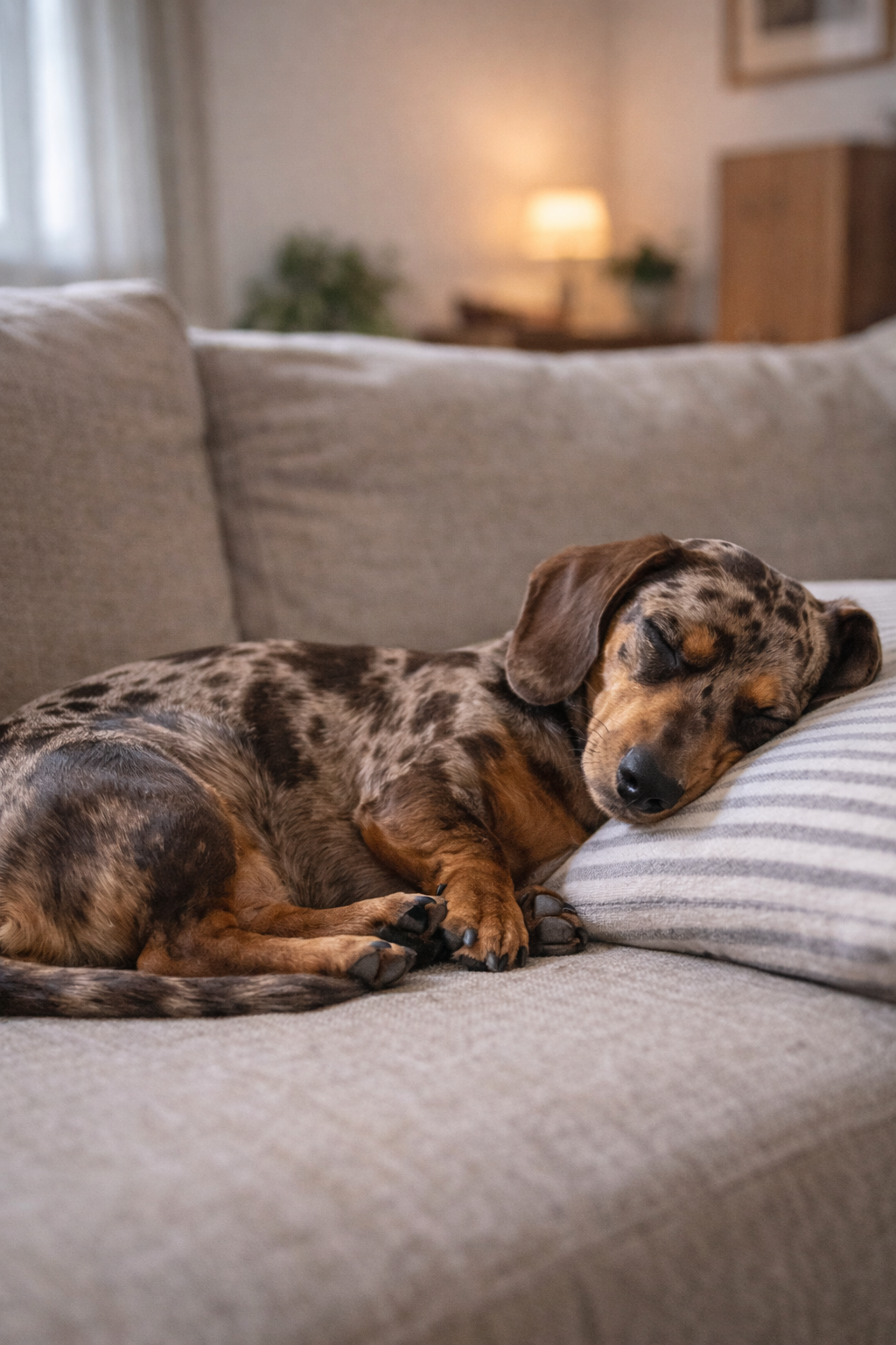 Dackel markiert im Haus